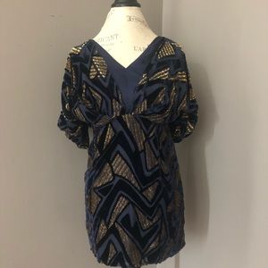 Yumi Kim navy dress with velvet detail